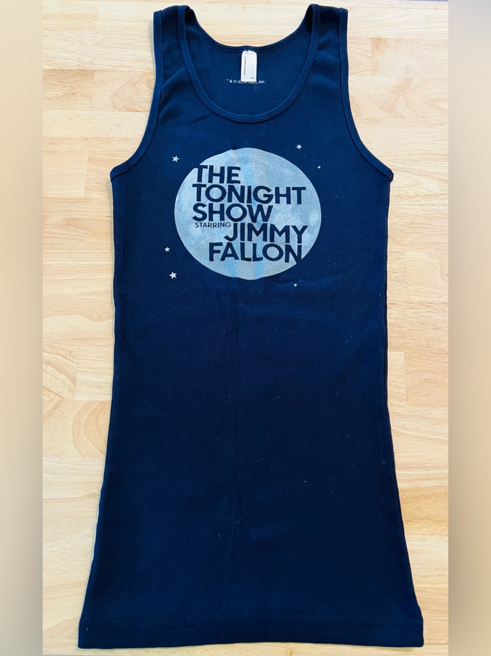 American Apparel Jimmy Fallon Navy Tank with Light Blue Moon Graphic, 2XL Tall